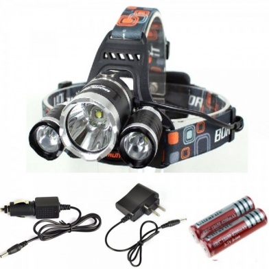 BORUIT LED φακός προβολέας κεφαλής με επαναφορτιζόμενες μπαταρίες και ζουμ (zoom)